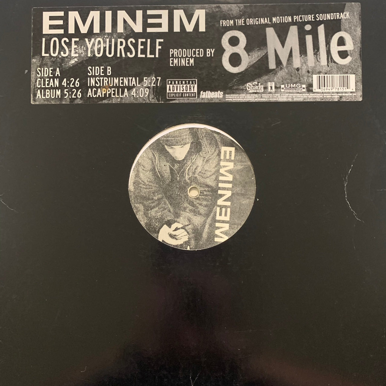 Eminem “Lose Yourself” From The Original Motion Picture 8 Mile 4 Version 12inch Vinyl