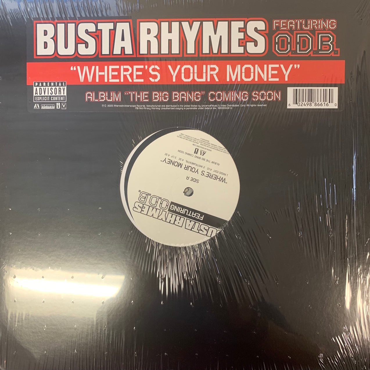 Busts Rhymes “Where’s Your Money” Feat ODB 4 Track 12inch Vinyl