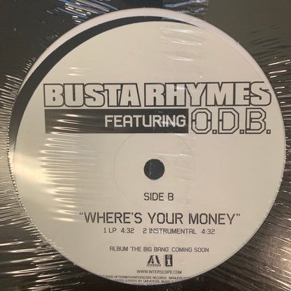 Busts Rhymes “Where’s Your Money” Feat ODB 4 Track 12inch Vinyl