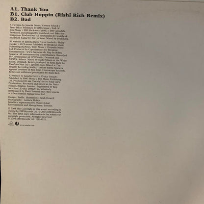 Jamelia “Thank You” / “Club Hoppin ( Rishi Rich Remix )” / “Bad” 3 Track 12inch Vinyl
