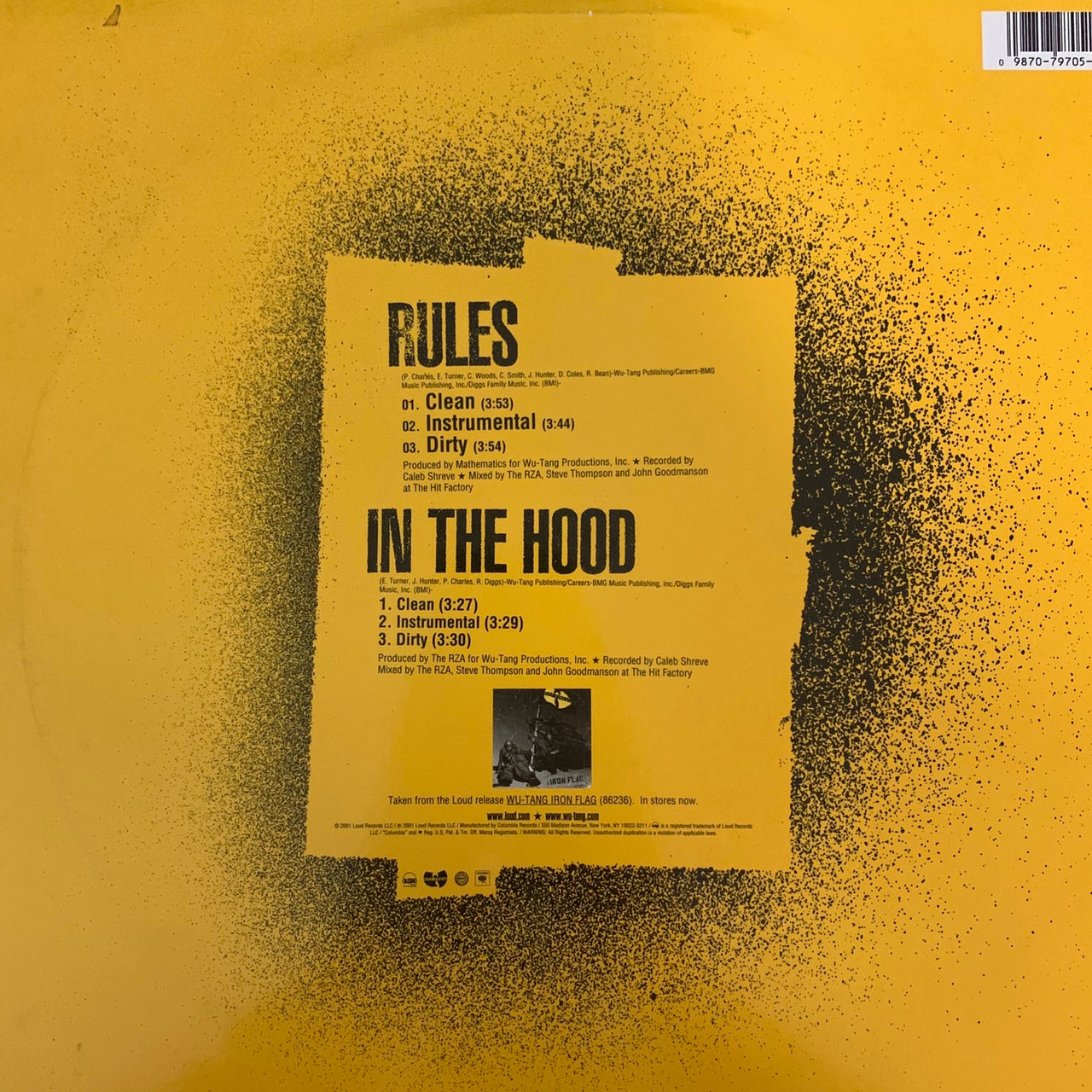 Wu Tang Clan “Rules” / “In The Hood” 6 Version 12inch Vinyl