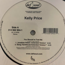 Load image into Gallery viewer, Kelly Price “You Should’ve Told Me” 4 Version 12inch Vinyl, Featuring Jonathan Peter&#39;s Extended Version, Slang TechHouse Extended Version and Instrumentals