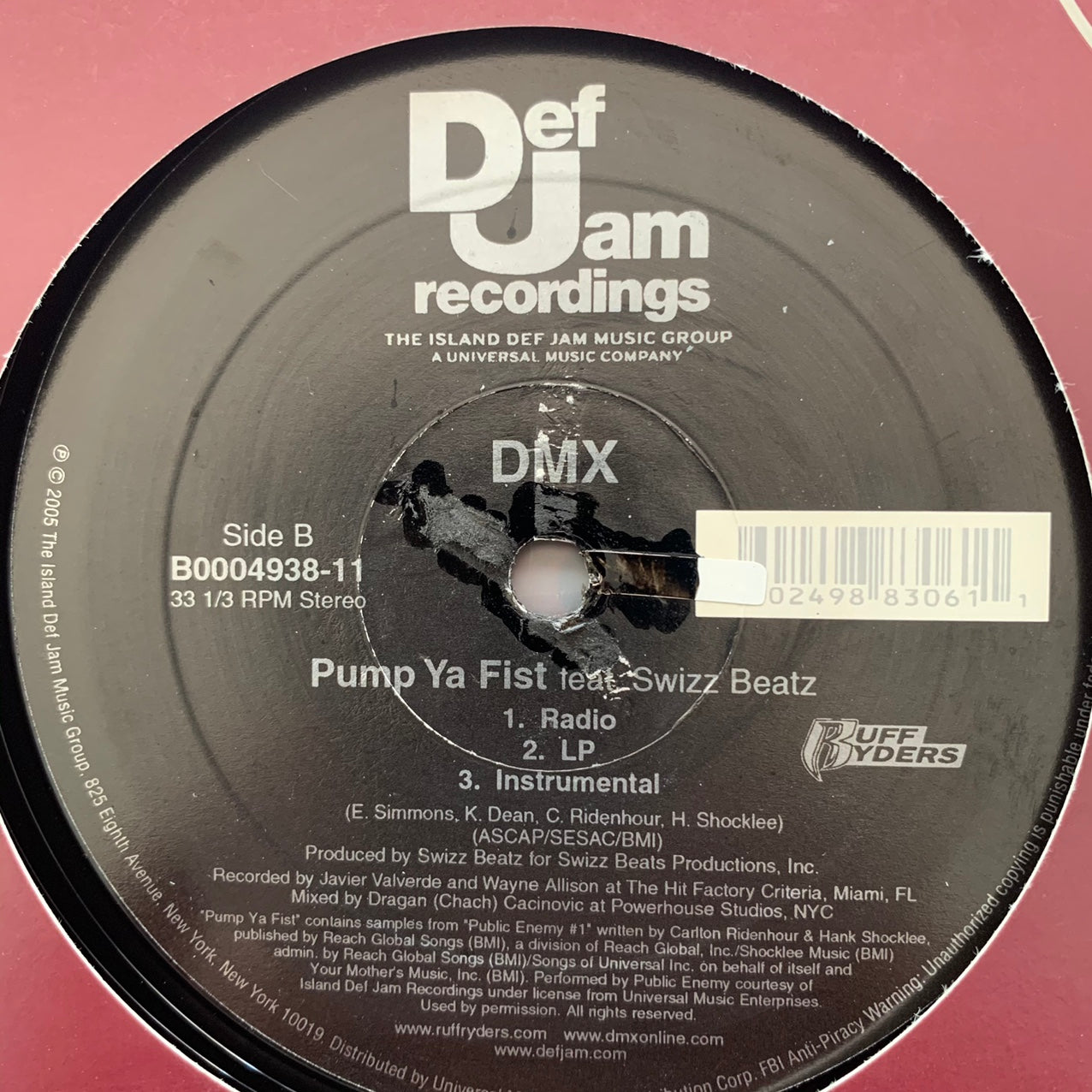 DMX “Give Em What They Want” / “Pump Ya Fist” 6 Version 12inch Vinyl
