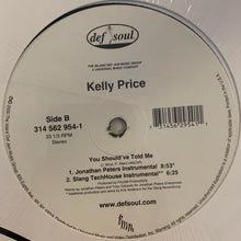 Load image into Gallery viewer, Kelly Price “You Should’ve Told Me” 4 Version 12inch Vinyl, Featuring Jonathan Peter&#39;s Extended Version, Slang TechHouse Extended Version and Instrumentals