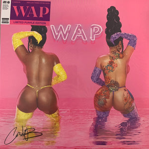 Cardi B & Megan Thee Stallion Signed by Cardi B “WAP” 4 Version 12inch Vinyl, Factory Sealed Item