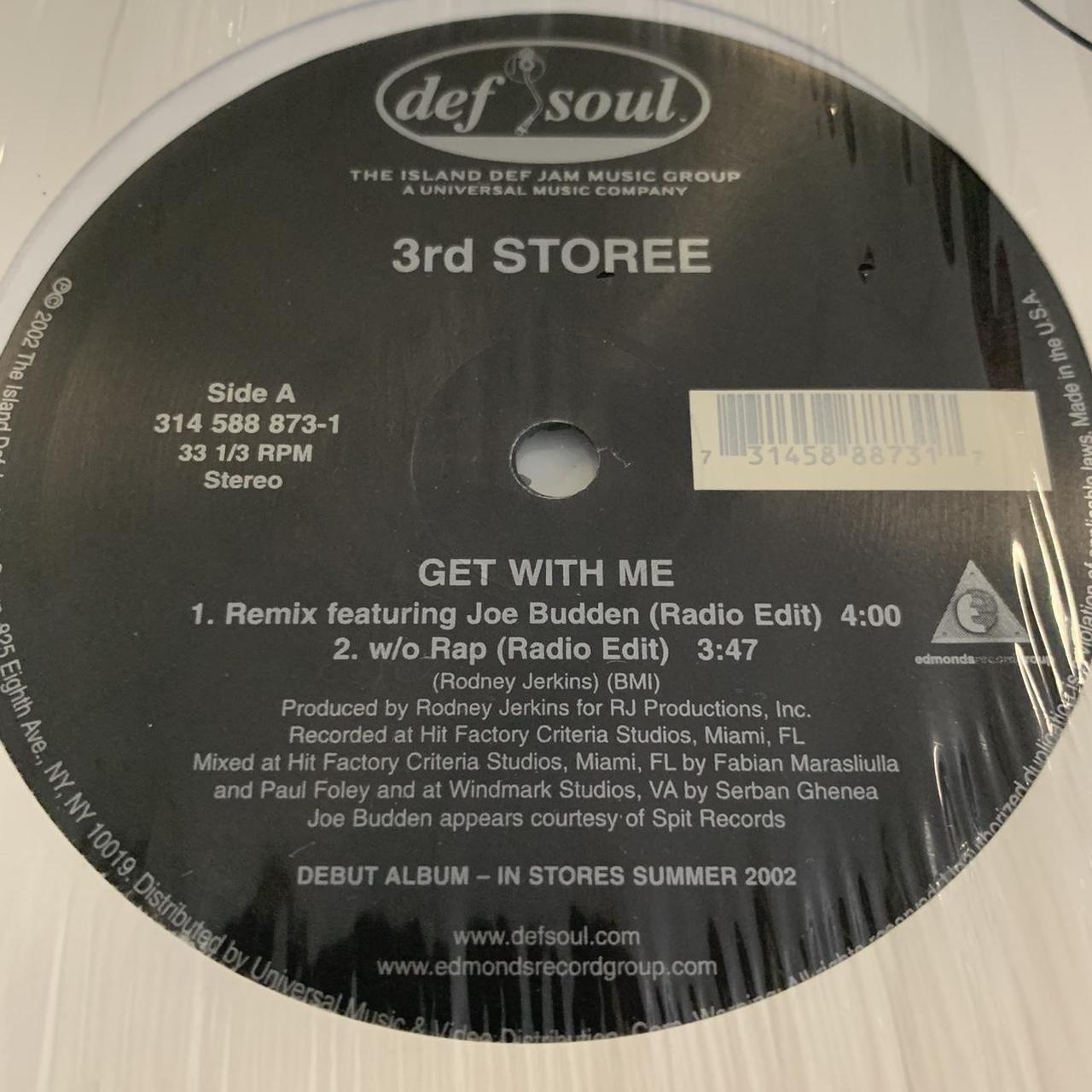 3rd Storee “Get With Me” 4 Version 12inch Vinyl, Featuring Remix with Joe Budden, Rap Radio Edit, Acapella and Instrumentals