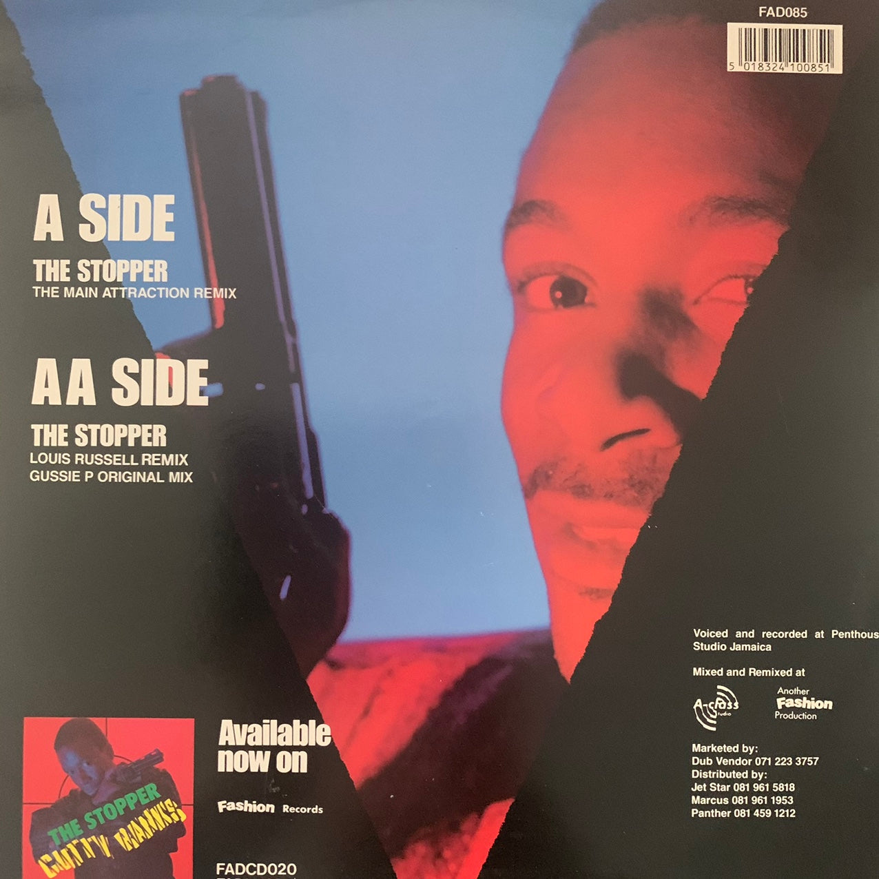 Cutty Ranks “The Stopper” Includes Main Attraction Remix, Louis Russell Remix and the Gussie P Original Mix 3 Version 12inch Vinyl