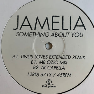 Jamelia “Something About You” 3 Version 12inch Vinyl, Featuring ‘Linus Loves Extended Remix, Mr Ozio Mix and Accapella