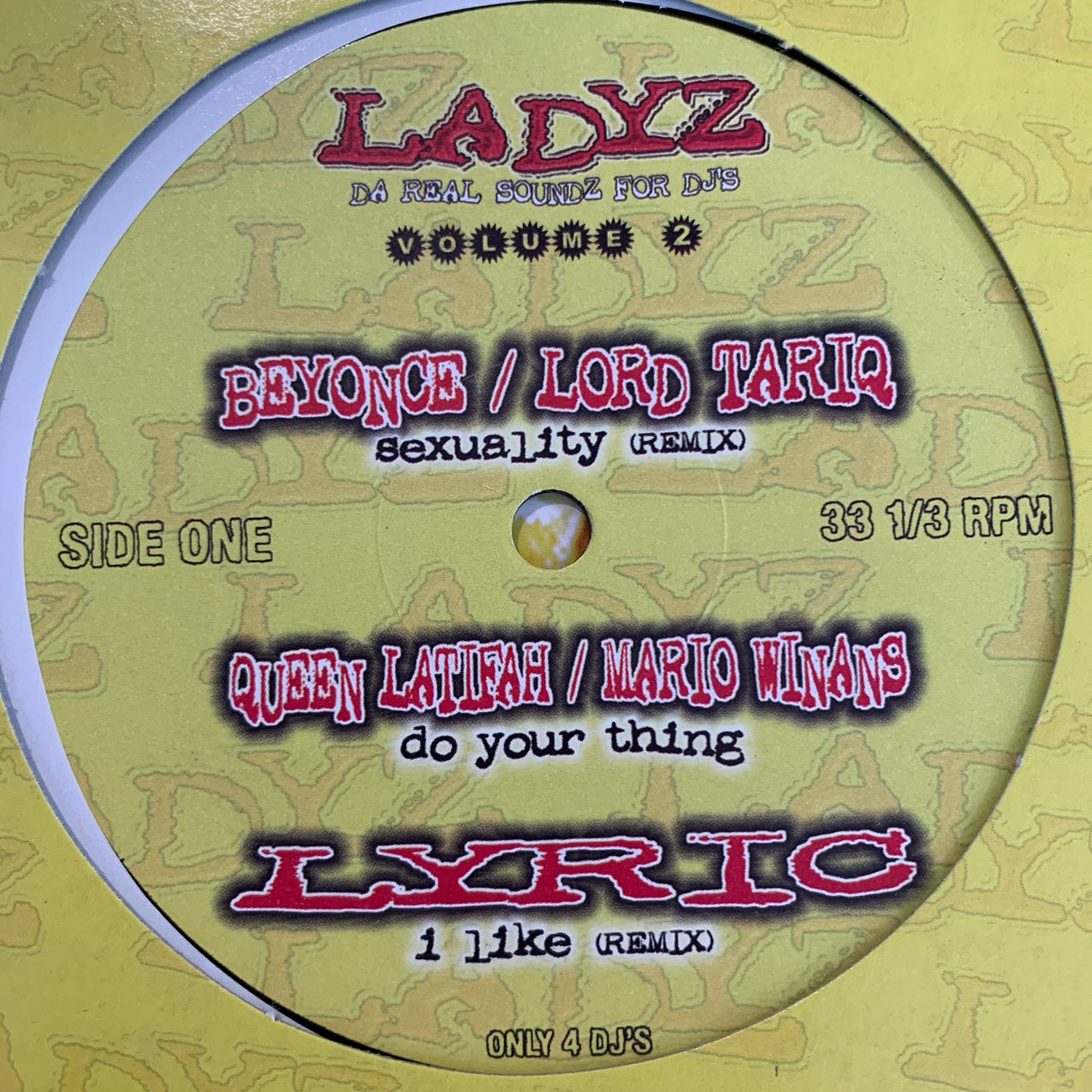 Ladyz Da Real Soundz For DJ’s Vol 2, 6 Track 12inch R&B Blends Vinyl Album Featuring Beyoncé, Lyric, Mis-Teeq, Da Brat, Queen Latifah and more