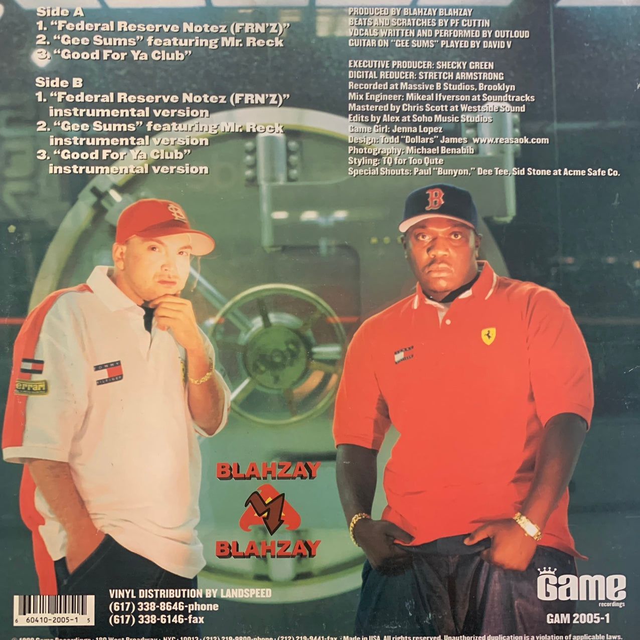 Blahzay Blahzay “Federal Reserve Notez (FRN’Z)” / “Gee Sums” / “Good For Ya Club” 6 Version 12inch Vinyl