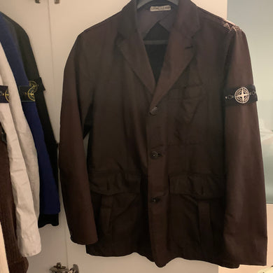 Stone Island Vintage Black Blazer / Sports Jacket with white logo badge Size XL made In Italy