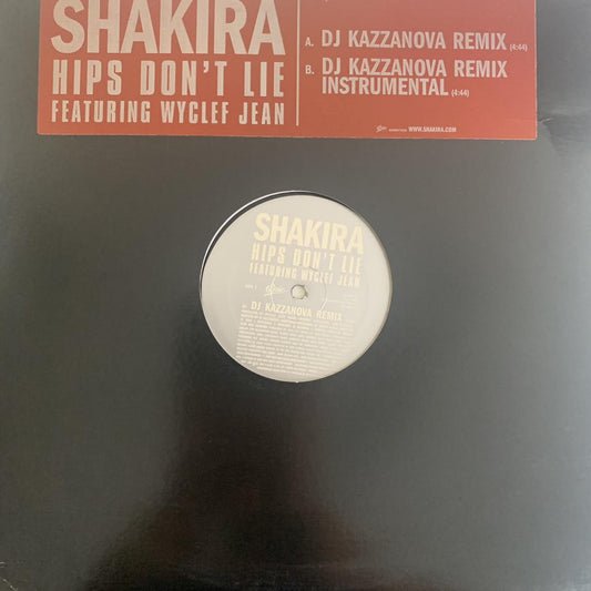 Shakira Feat Wyclef Jean “Hips Don’t Lie” The DJ Kazzanova Remix 2 Track 12inch Vinyl
