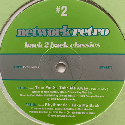 Network Retro Back 2 Back Classics Vol 5 2 Track 12inch Vinyl Feat True Faith and Rythmatic