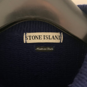 Stone Island Vintage Mock Neck 100% Wool Sweater Size XL complete with Green Edged Badge Made In Italy