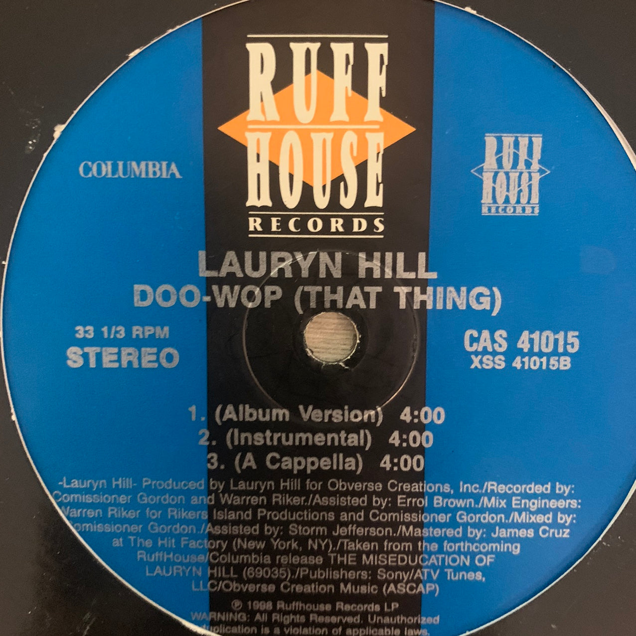 Lauryn Hill “Doo Wop ( That Thing )” 6 Version 12inch Vinyl