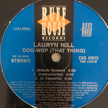 Lauryn Hill “Doo Wop ( That Thing )” 6 Version 12inch Vinyl