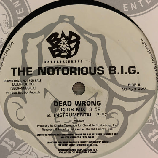 The Notorious BIG “Dead Wrong” 4 Version 12inch Vinyl