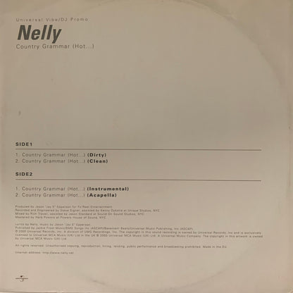 Nelly “Country Grammar” 4 Version 12inch Vinyl