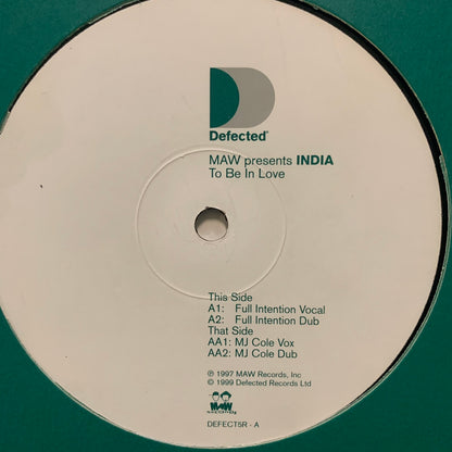 MAW Masters At Work Feat India “To Be Love” 4 Version 12inch Vinyl
