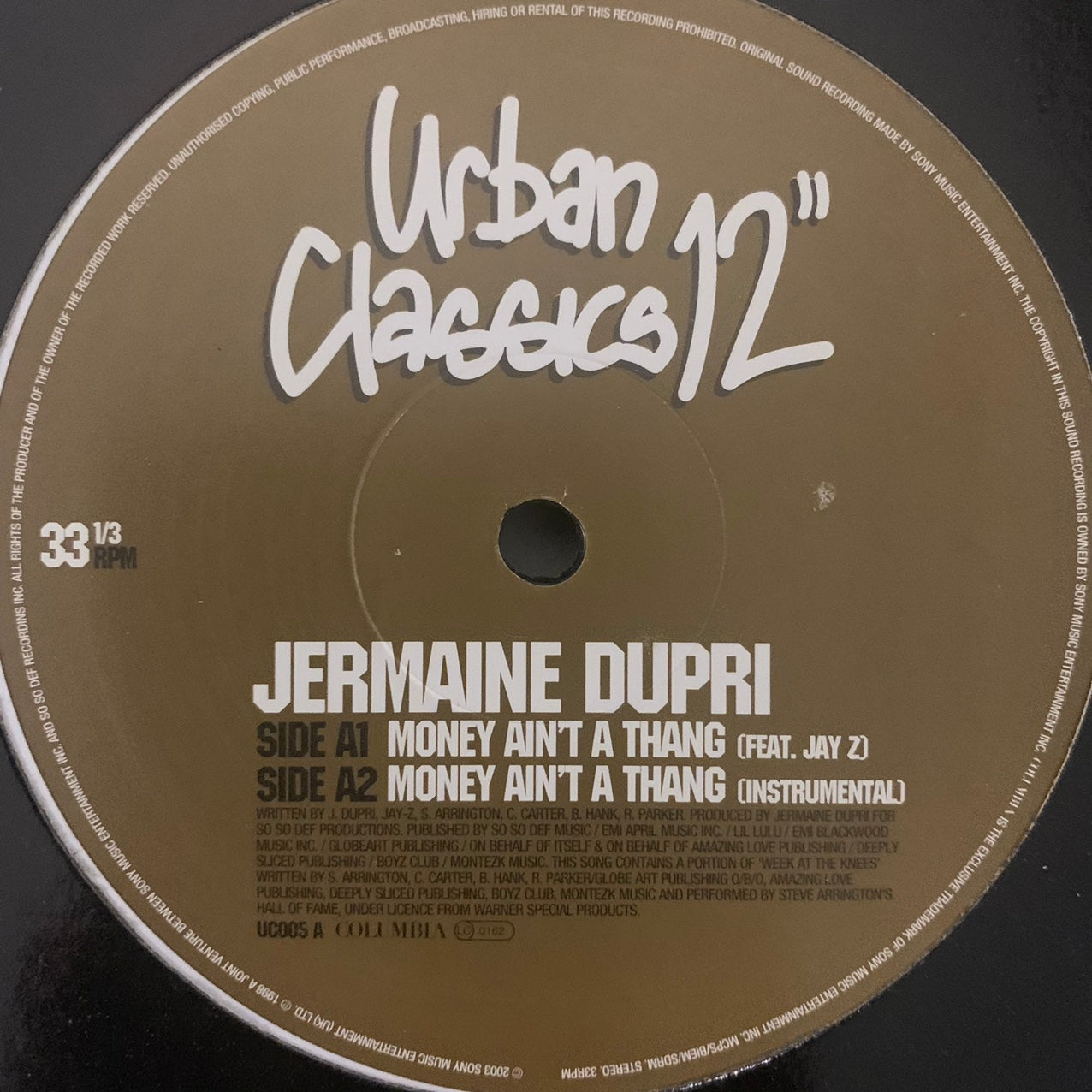 Jermaine Dupri “Money Ain’t A Thang” Feat Jay-Z / Ghosttown DJ’s “My Boo” 4 version 12inch Vinyl