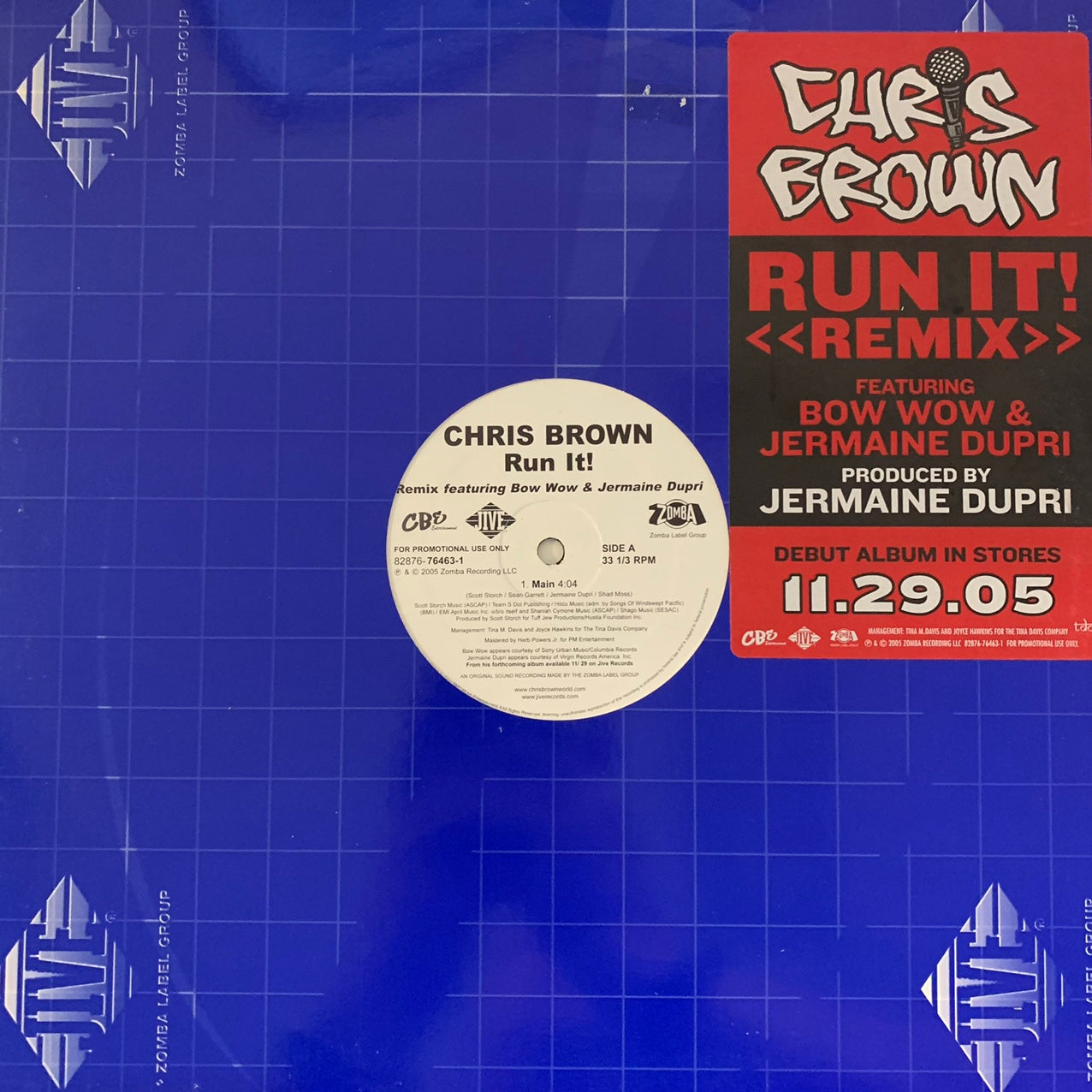 Chris Brown “Run it” The Remix Feat Bow Wow & Jermaine Dupri, 2 Version 12inch Vinyl