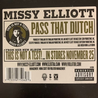 Missy Elliott “Pass That Dutch” / “Wake up” 8 Track 12inch Vinyl