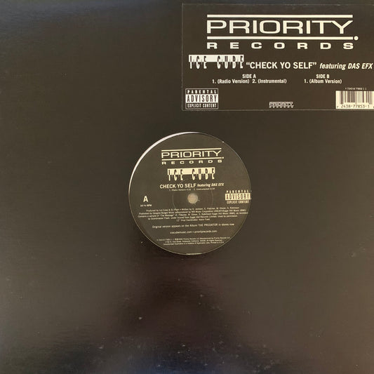 Ice Cube Feat Das EFX “Check Yo Self” 3 Version 12inch Vinyl