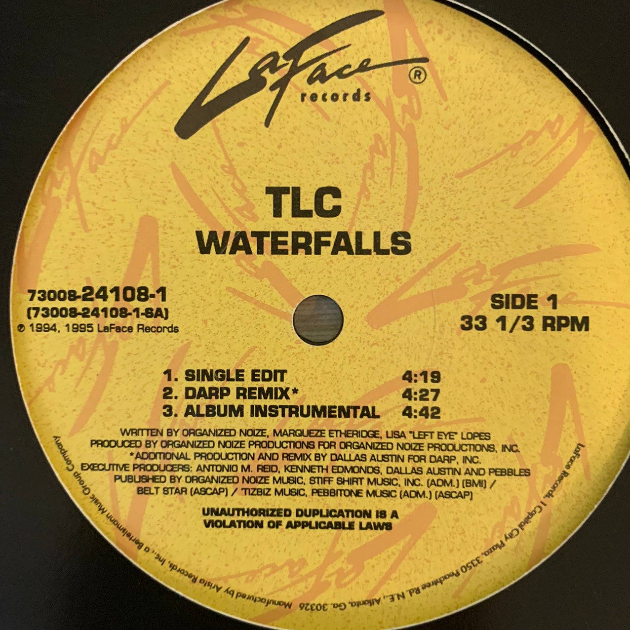 TLC “Waterfalls” 6 version 12inch Vinyl