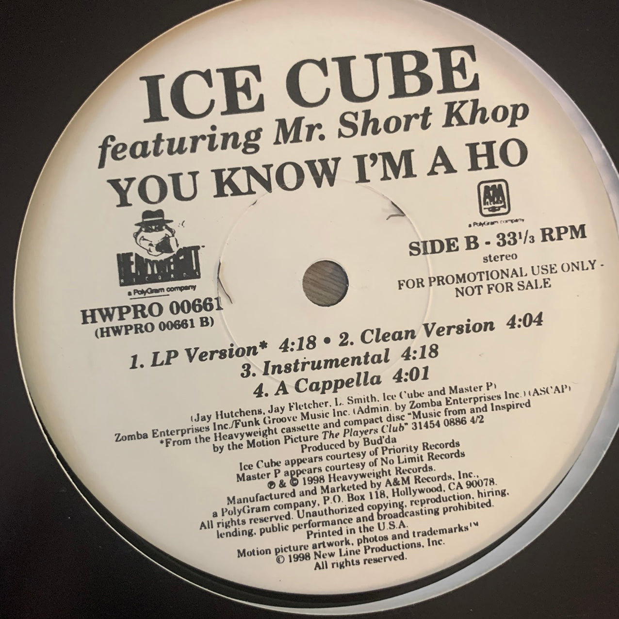 Ice Cube Feat Mr Short Khop “My Loved One” / “You Know I’m A Ho” 8 Version 12inch Vinyl
