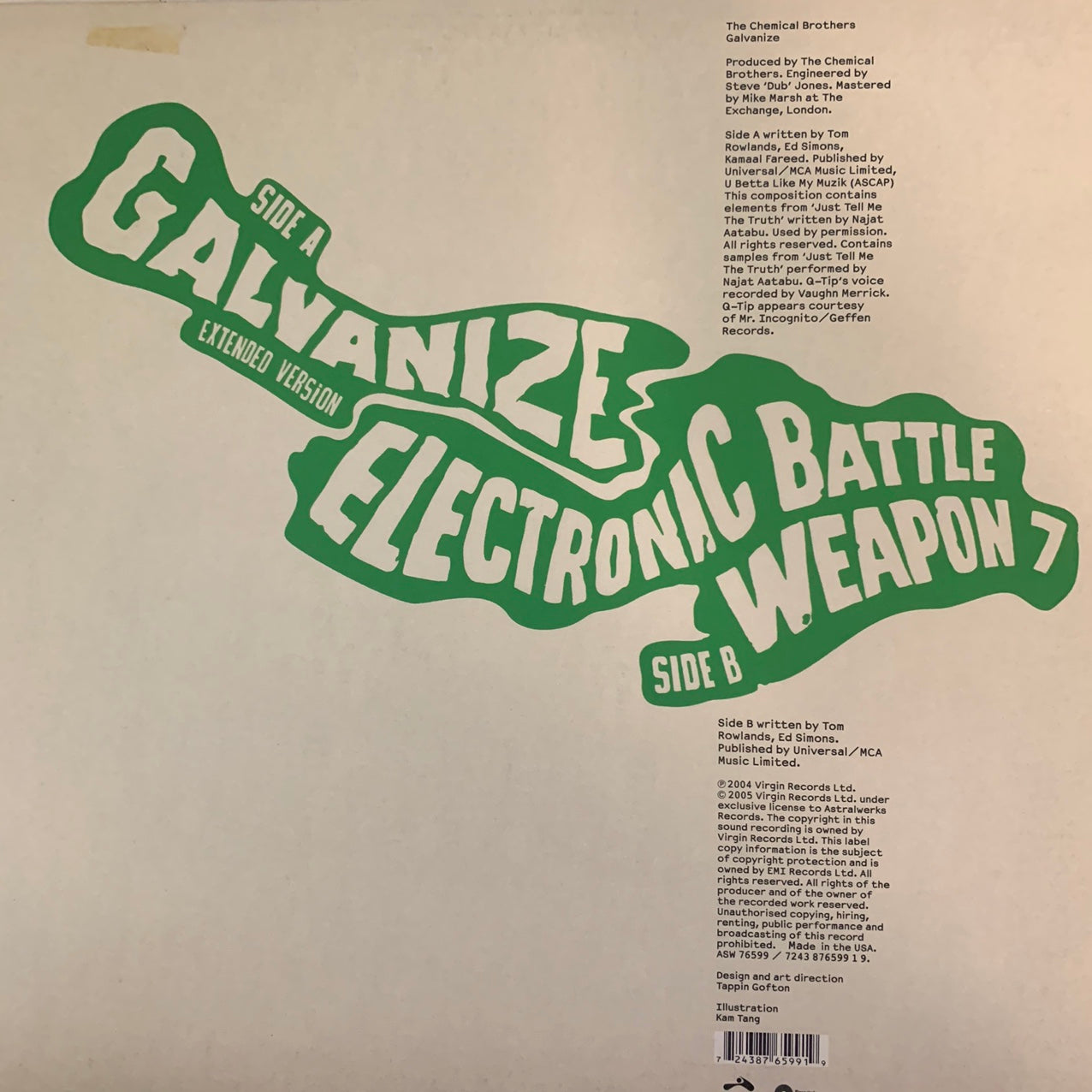 Chemical Brothers “Galvanise” 2 Track 12inch Vinyl