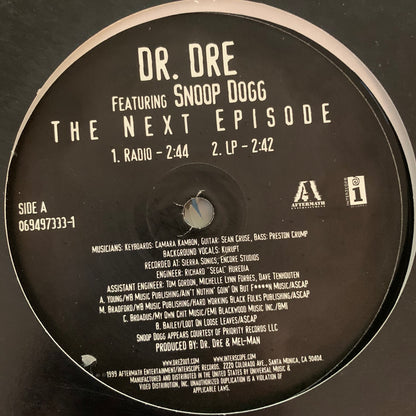 Dr Dre feat Snoop Dogg “The Next Episode” DJ Promo Release 4 Version 12inch Vinyl