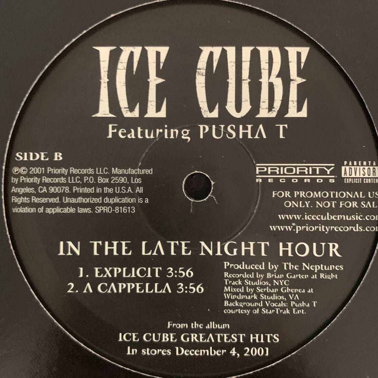 Ice Cube Feat Pusha T “In The Late Night Hour” 4 Version 12inch Vinyl
