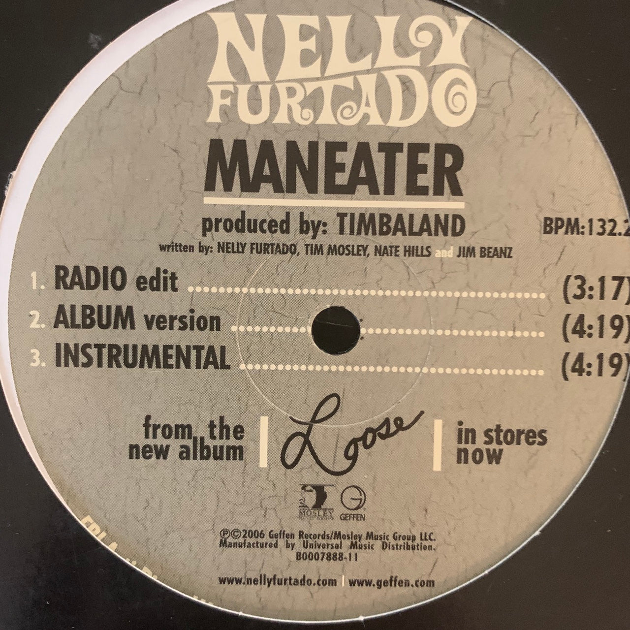 Nelly Furtado “Maneater” 6 Track 12inch Vinyl