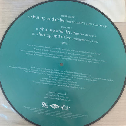 Rihanna “Shut Up And Drive” 3 Track Limited Edition Picture Disc 12inch Vinyl