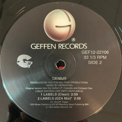 GZA / Genius “Liquid Swords” / “Labels” 5 Version 12inch Vinyl