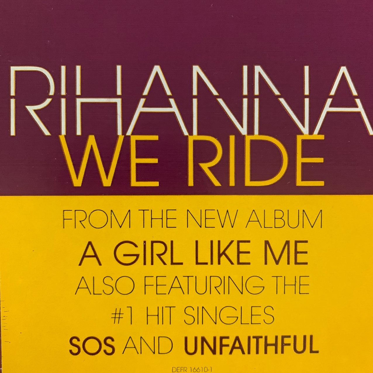 Rihanna “We Ride” 4 Version 12inch Vinyl