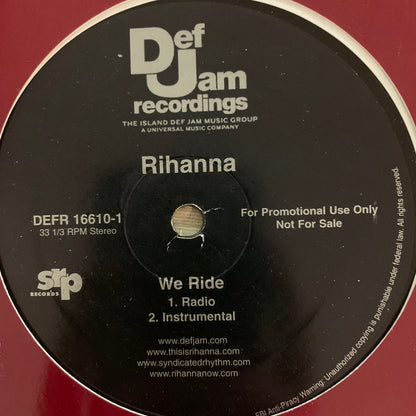 Rihanna “We Ride” 4 Version 12inch Vinyl