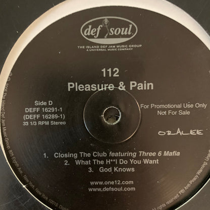 112 “Pleasure & Pain” 2 X 12inch Double Pack Vinyl