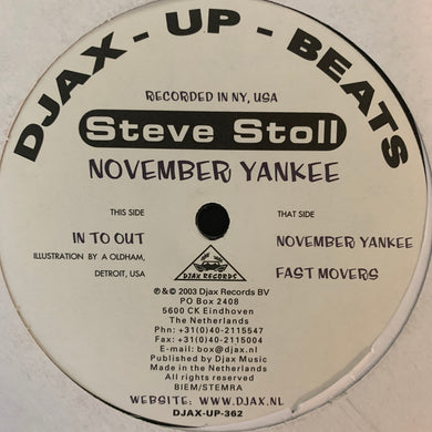 Steve Stoll “November Yankee” Ep 3 Track 12inch Vinyl