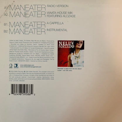 Nelly Furtado “Maneater” 4 Track 12inch Vinyl