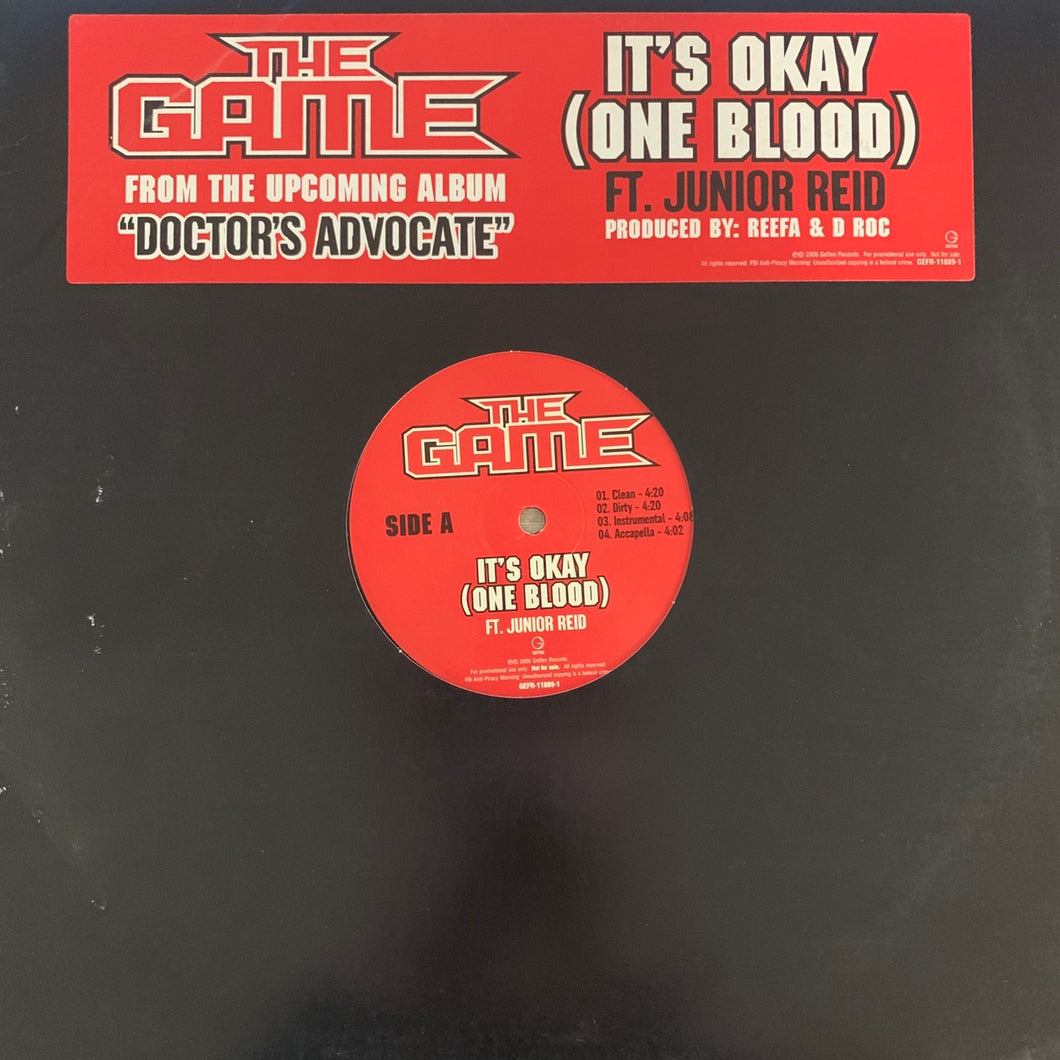 The Game “It’s Ok ( One Blood )” Feat Junior Reid 8 Version 12inch Vinyl