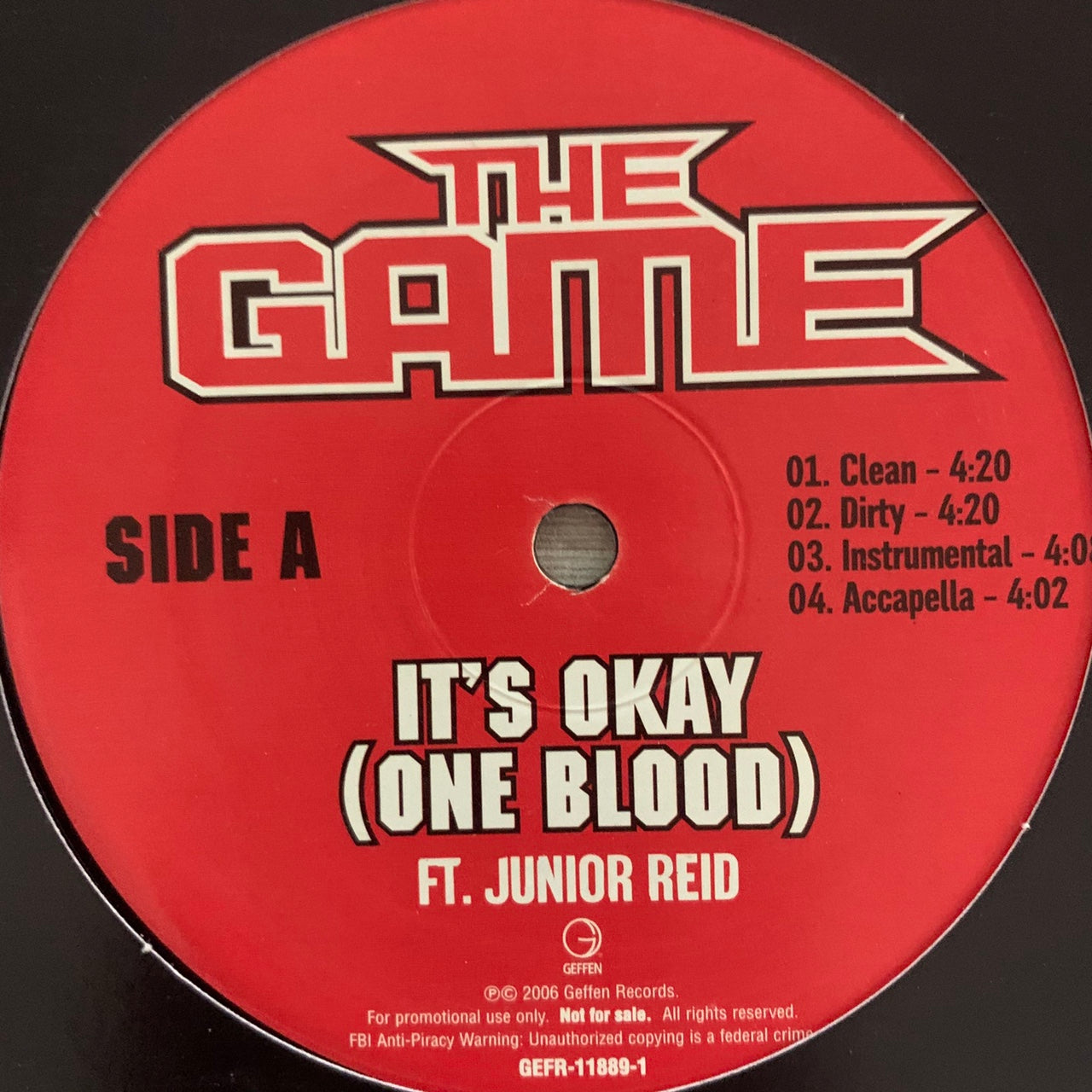 The Game “It’s Ok ( One Blood )” Feat Junior Reid 8 Version 12inch Vinyl