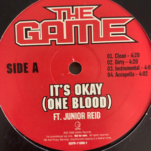 The Game “It’s Ok ( One Blood )” Feat Junior Reid 8 Version 12inch Vinyl