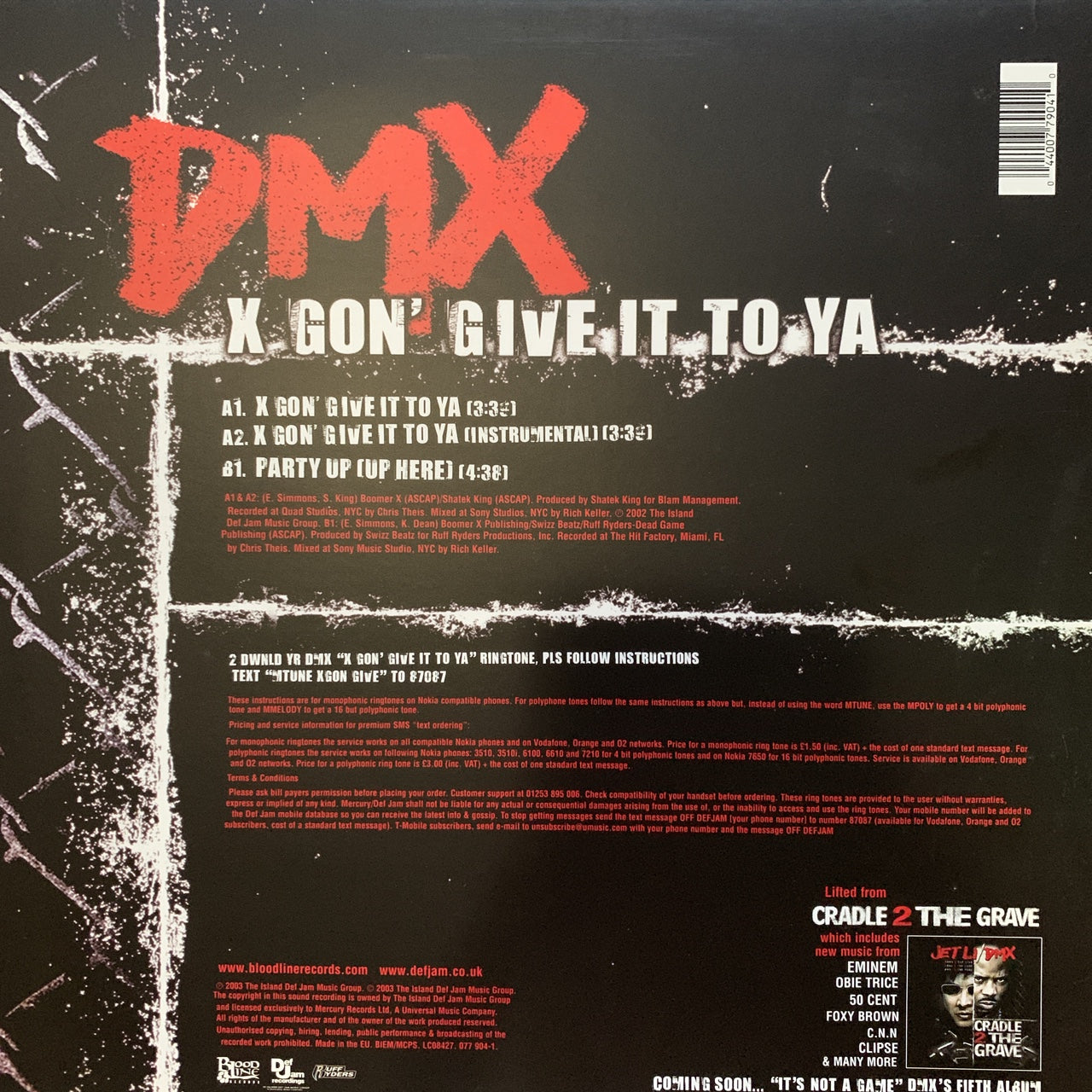 DMX "X GON’ GIVE IT TO YA" 12 inch Vinyl
