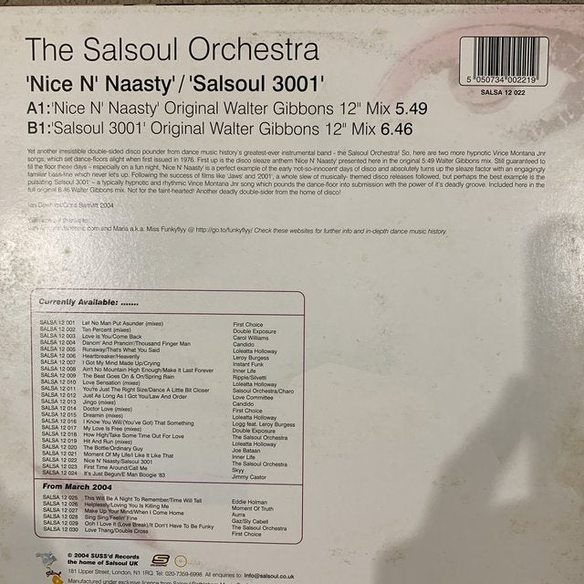 The Salsoul Orchestra “Nice N Nasty” / Salsoul 3001”