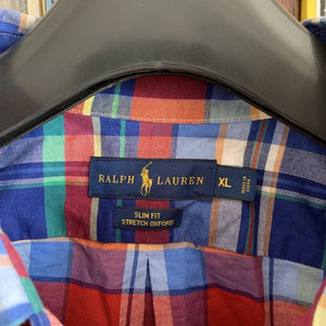 Ralph Lauren Slim Fit Stretch Oxford Red and Blue Check Shirt