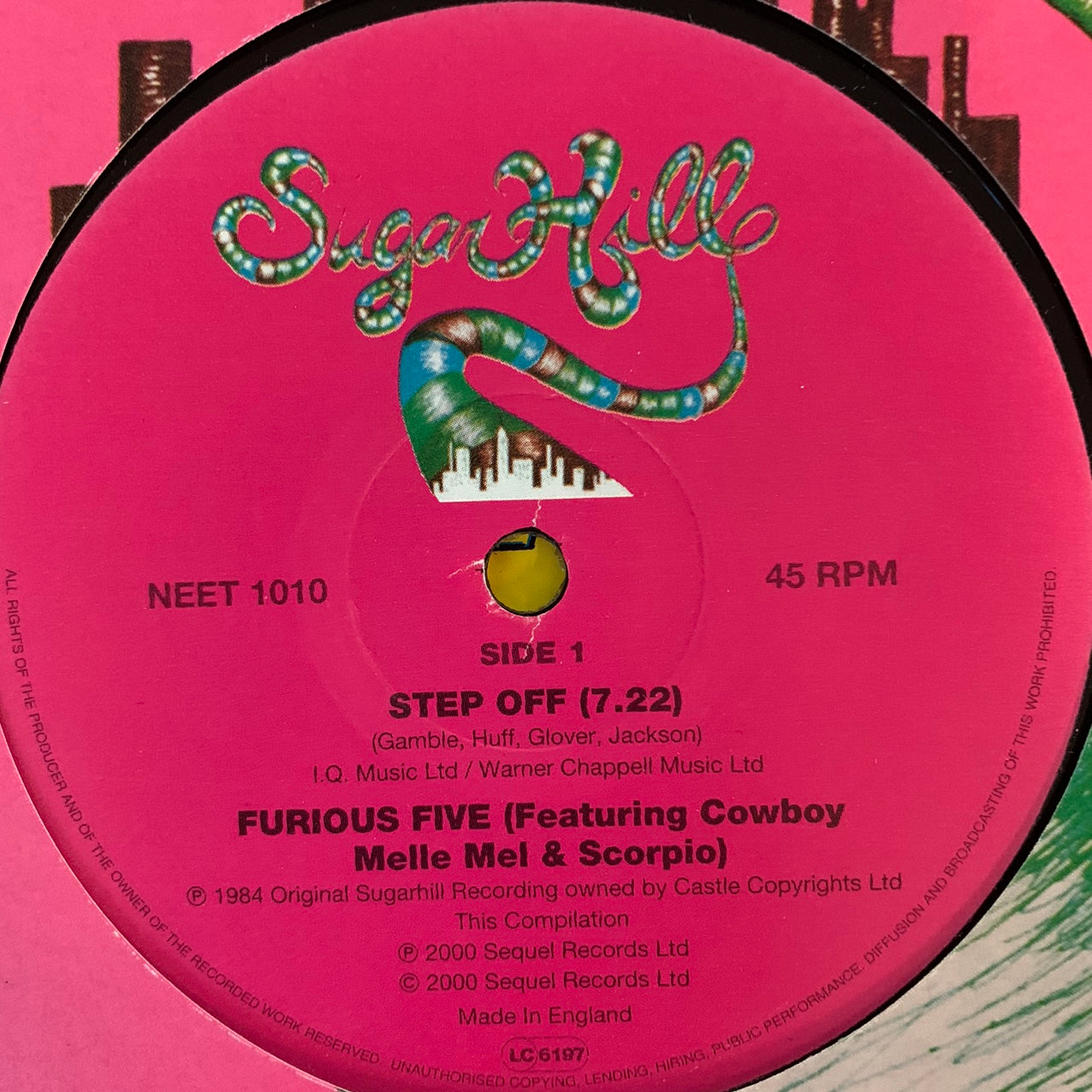 Furious Five Feat Cowboy Melle Mel “Step Off” 2 Track 12inch Vinyl