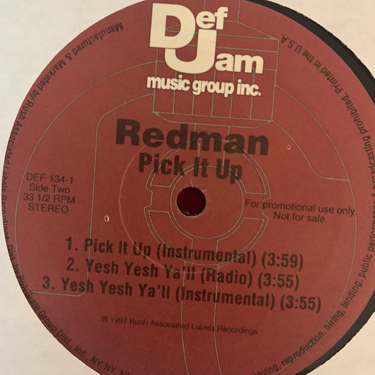 Redman “Pick It Up” 3 Track 12inch Vinyl