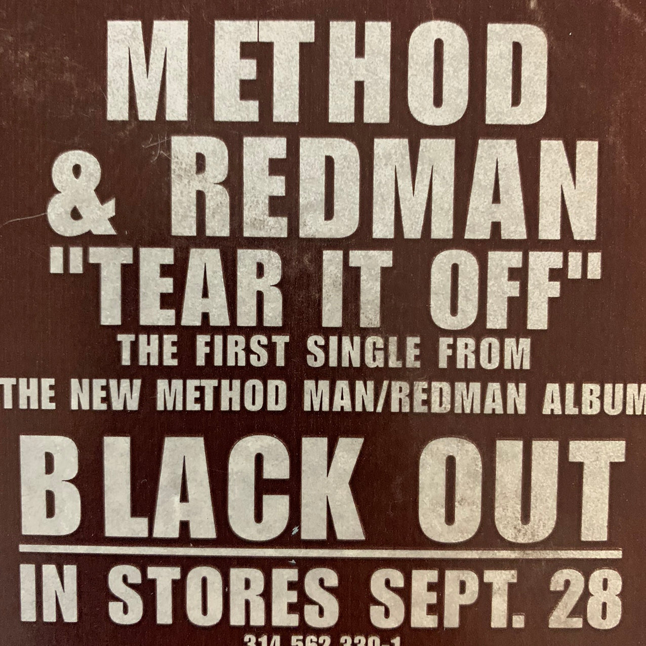 Method Man & Redman “Tear It Off” 4 version 12inch Vinyl