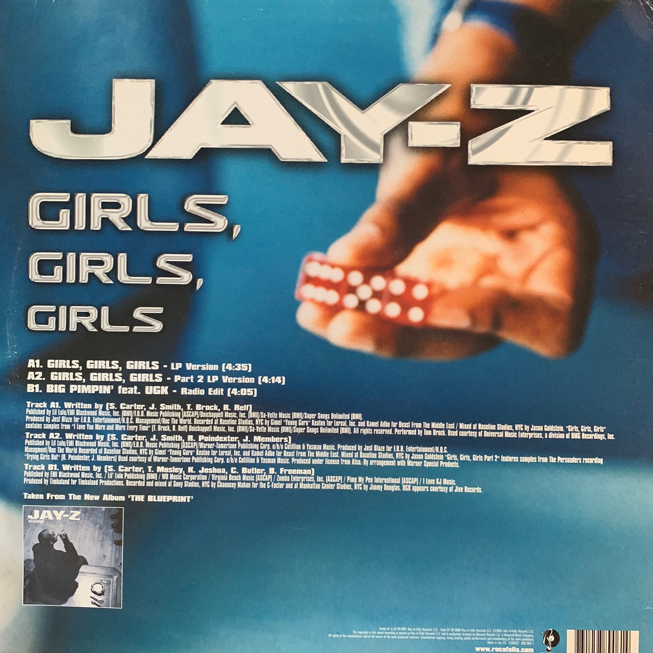 Jay-Z “Girls Girls Girls” / “Big Pimpin” 3 Track 12inch Vinyl